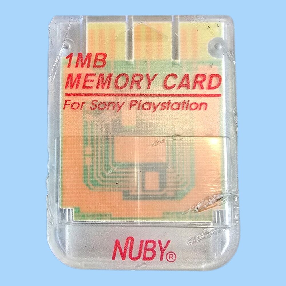 NUBY PlayStation 1 (PS1) 1 MB Memory Card Clear Transparent